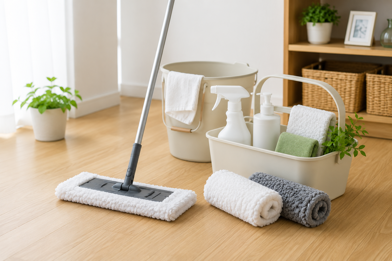 モップレンタルで使える掃除用品のイメージ